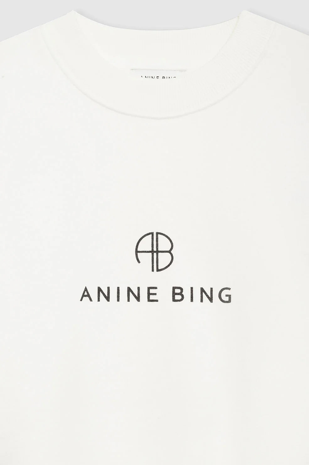 ANINE BING Jaci Sweatshirt Monogram - Ivory - Detail View