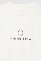 ANINE BING Jaci Sweatshirt Monogram - Ivory - Detail View