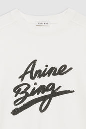 ANINE BING Jaylin Tee Signature - Ivory - Detail View