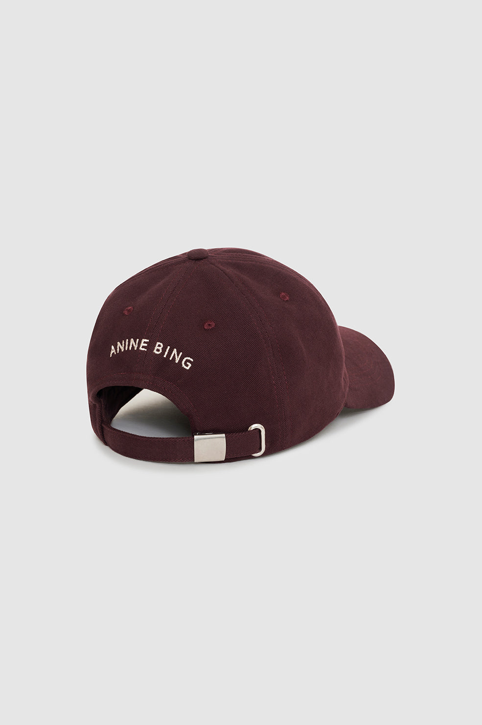 ANINE BING Jeremy Baseball Cap Letterman - Dark Burgundy - Back View