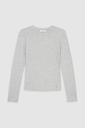 featured-img|ANINE BING Jo Long Sleeve Tee - Heather Grey - Front View