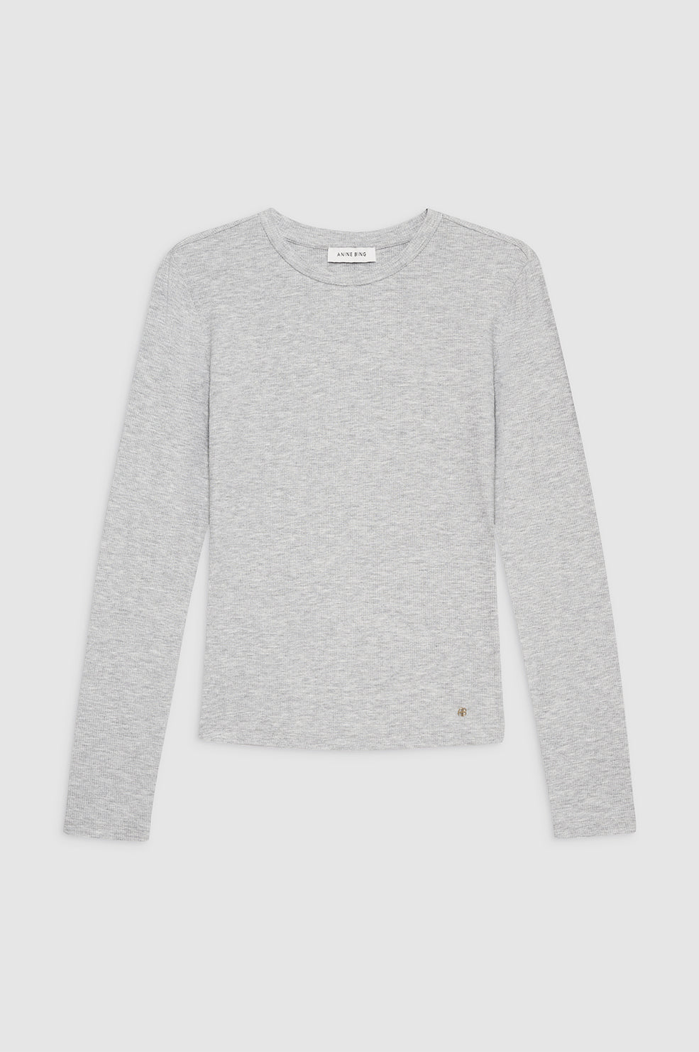 featured-img|ANINE BING Jo Long Sleeve Tee - Heather Grey - Front View