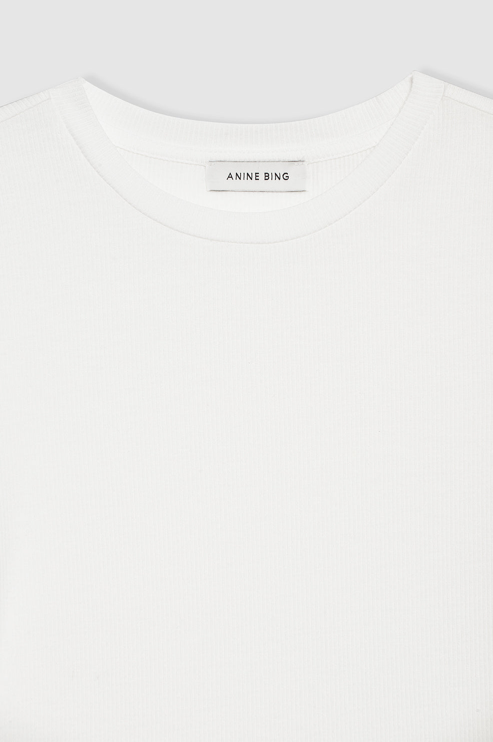 ANINE BING Jo Long Sleeve Tee - Off White - Detail View