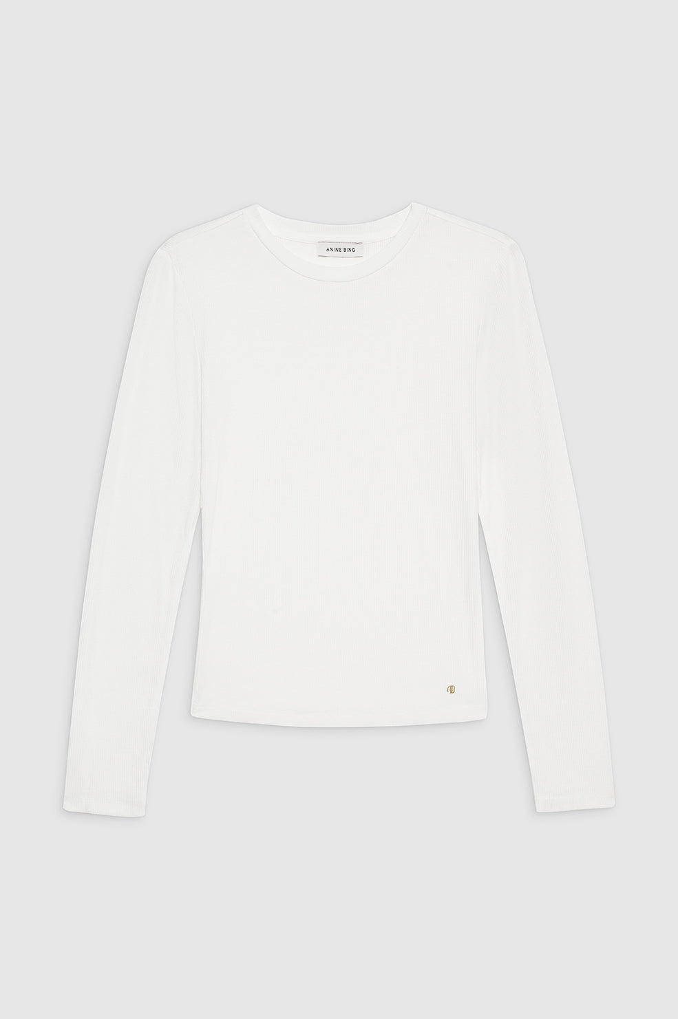 ANINE BING Jo Long Sleeve Tee - Off White - Front View