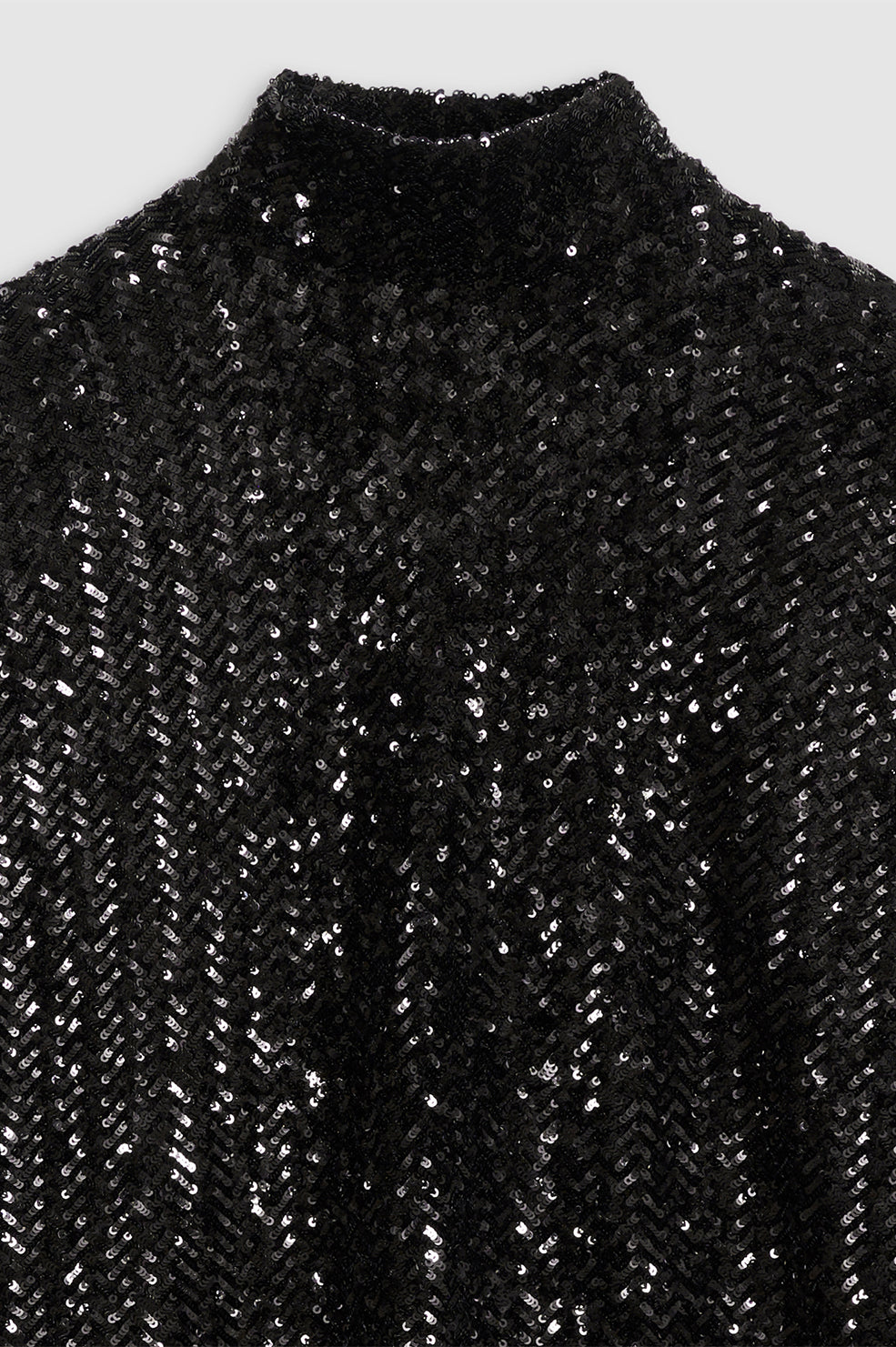 ANINE BING Josephine Top - Black Sequin - Detail View