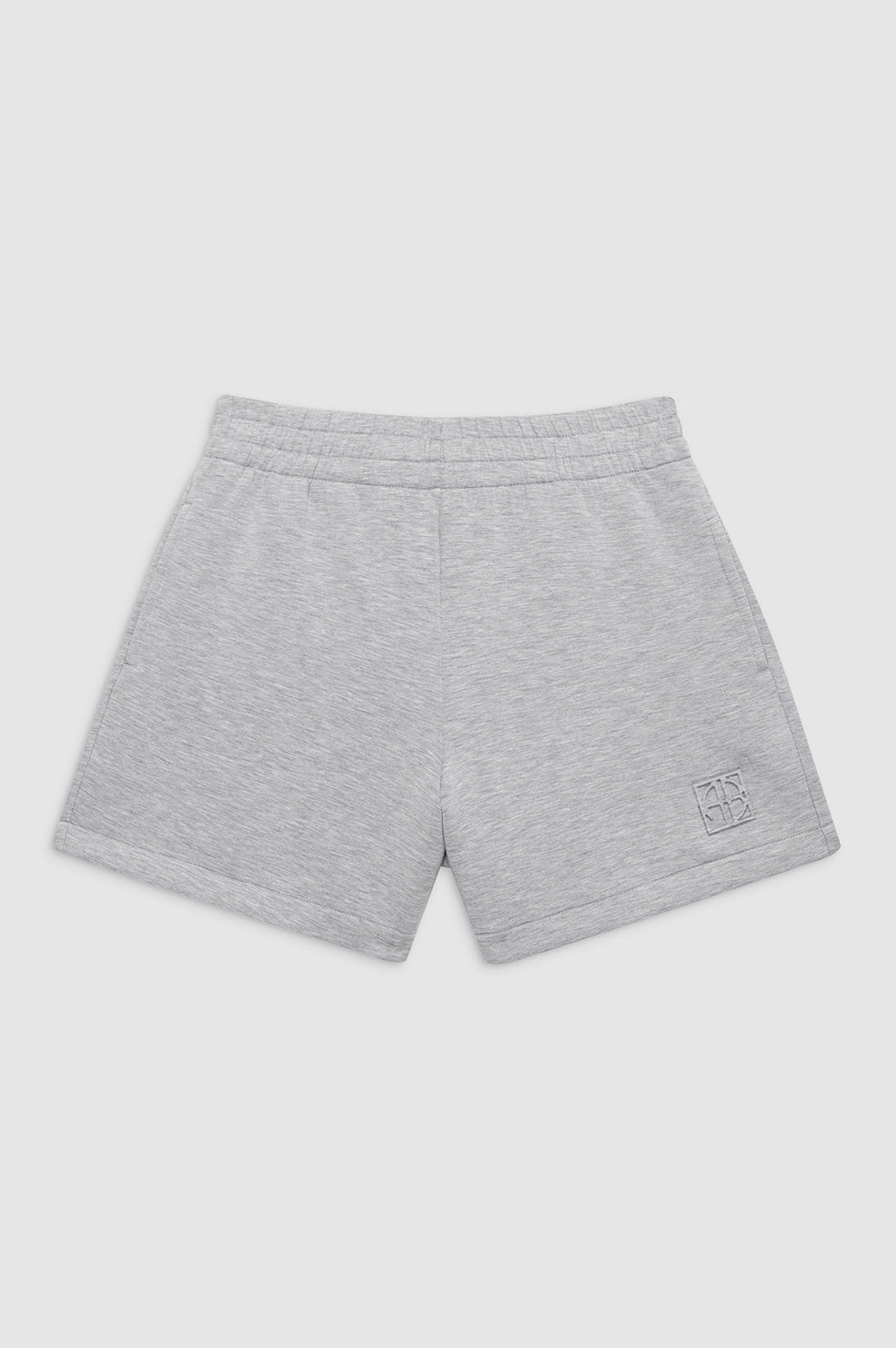 ANINE BING Kam Short Framed Monogram - Heather Grey - Front View