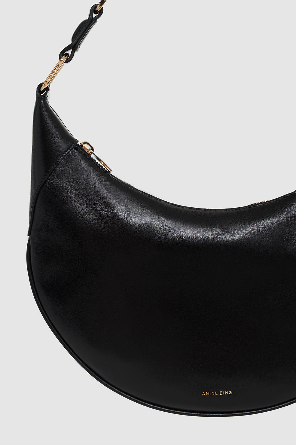 ANINE BING Kate Hobo Bag - Black - Detail View