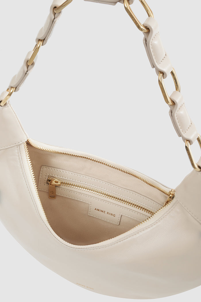 ANINE BING Kate Hobo Bag - Bone - Inside View