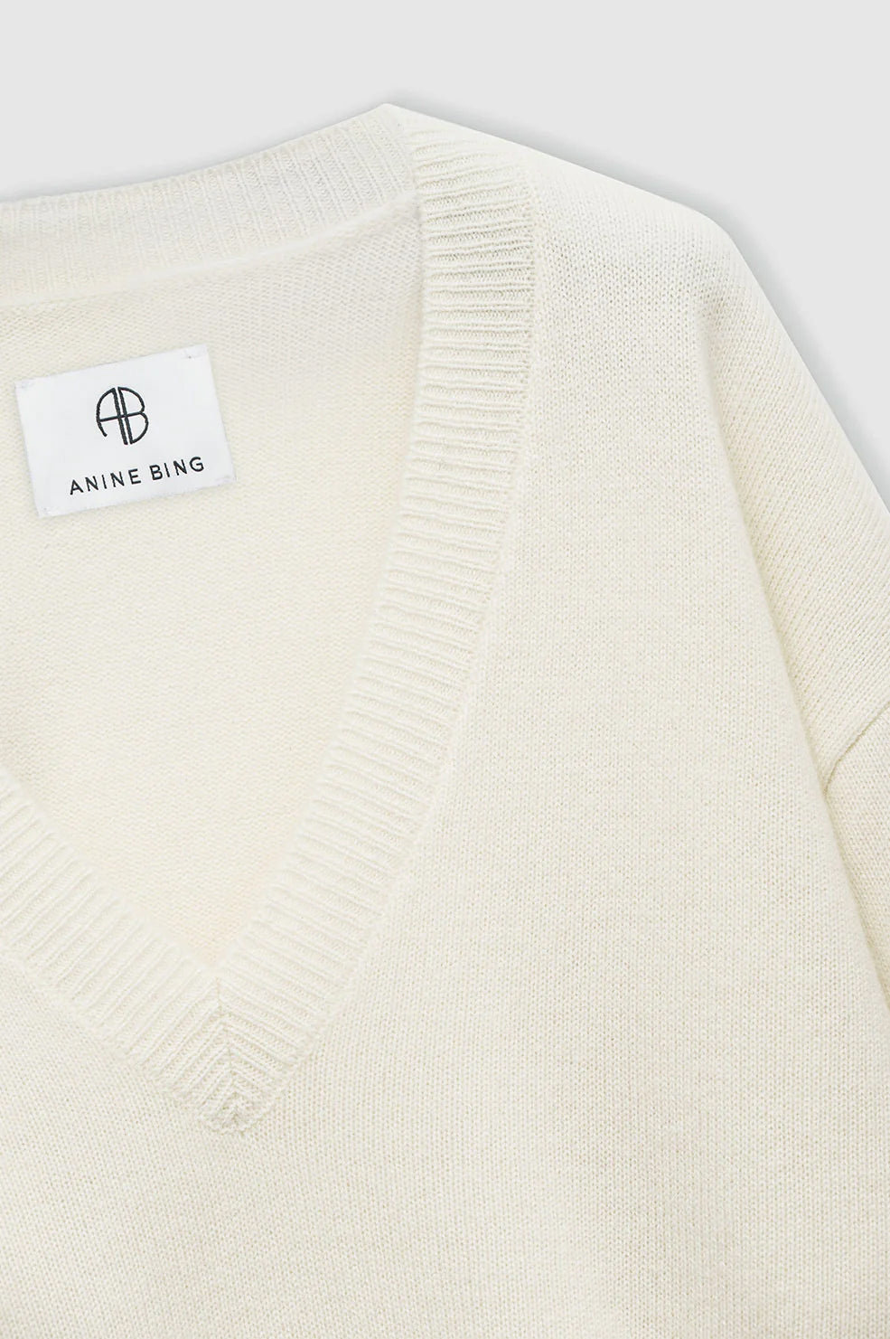 ANINE BING Lee Sweater - Cream - Detail View