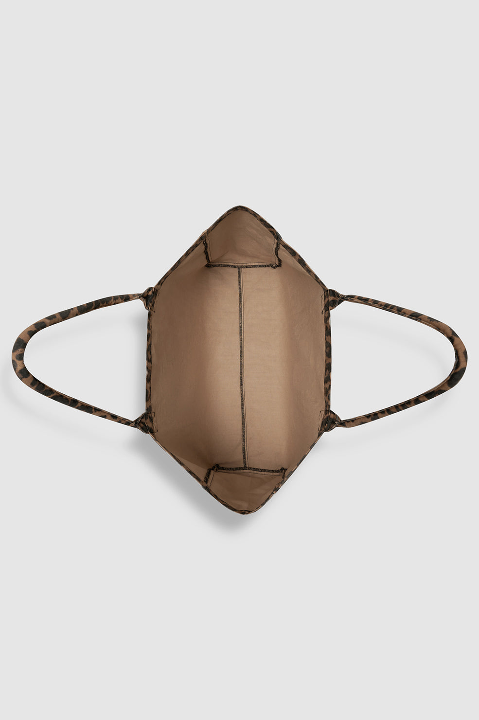 ANINE BING Leo Canvas Tote - Black And Brown Leopard - Inside View