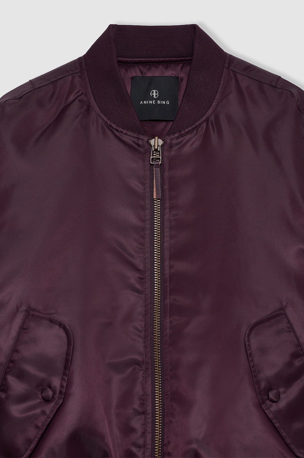 ANINE BING Leon Bomber - Bordeaux - Detail View