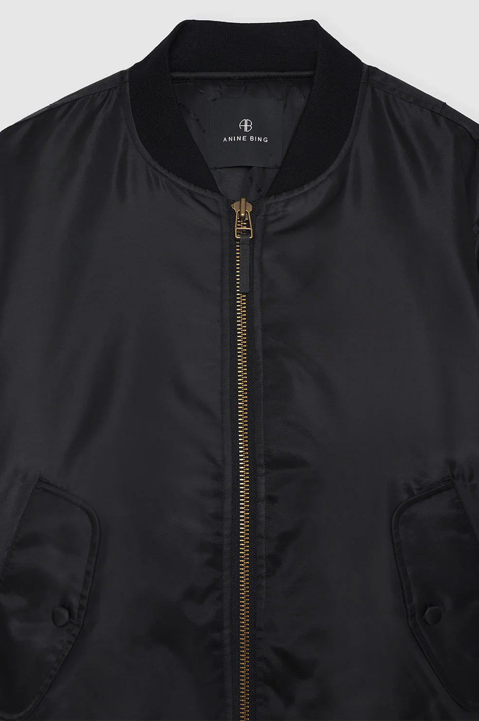 ANINE BING Leon Bomber - Black - Detail View