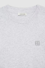 ANINE BING Lili Tee Framed Monogram - Heather Grey - Detail View