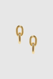 ANINE BING Link Drop Earrings - 14k Gold - Front View