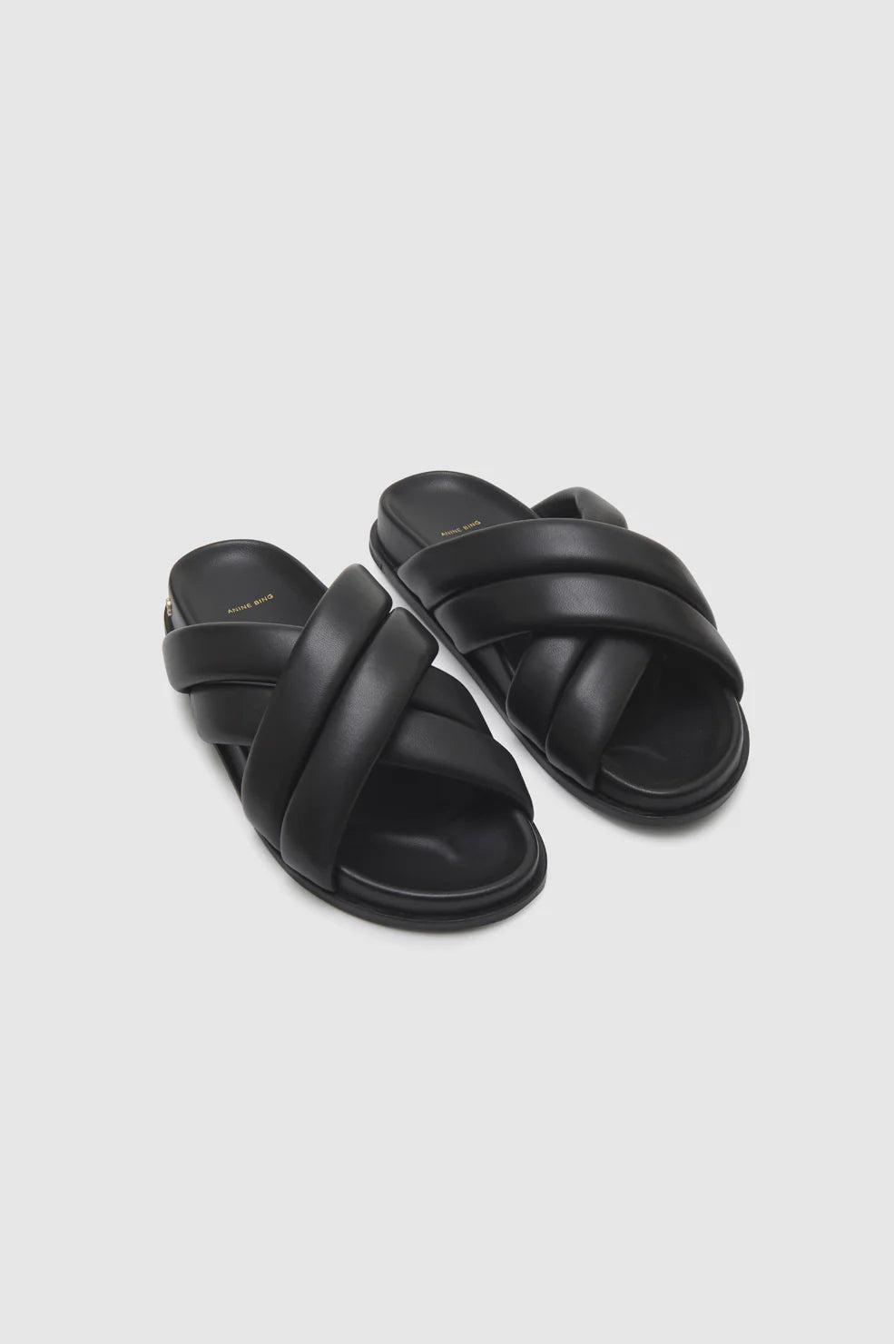 ANINE BING Lizzie Slides - Black - Side Pair View