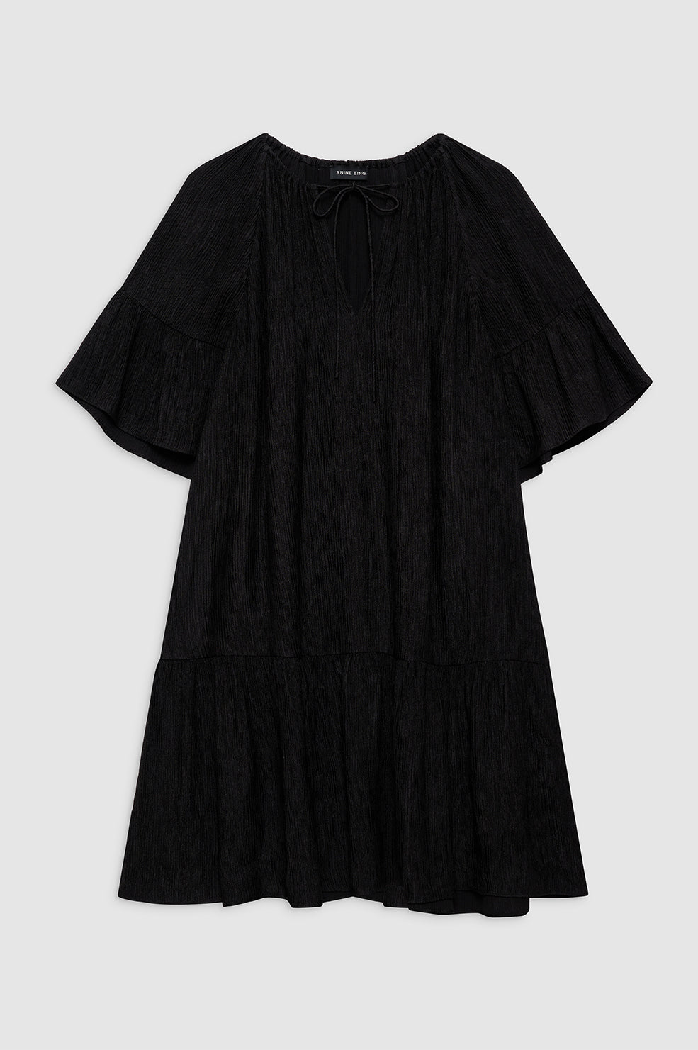 ANINE BING Lolita Dress - Black - Front View