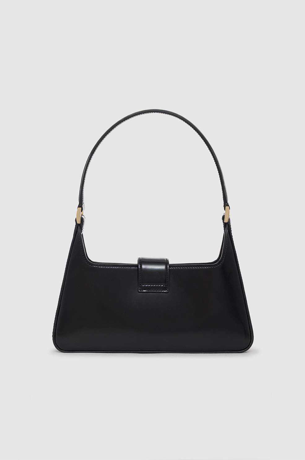 ANINE BING Lou Shoulder Bag - High-Shine Black - Back View