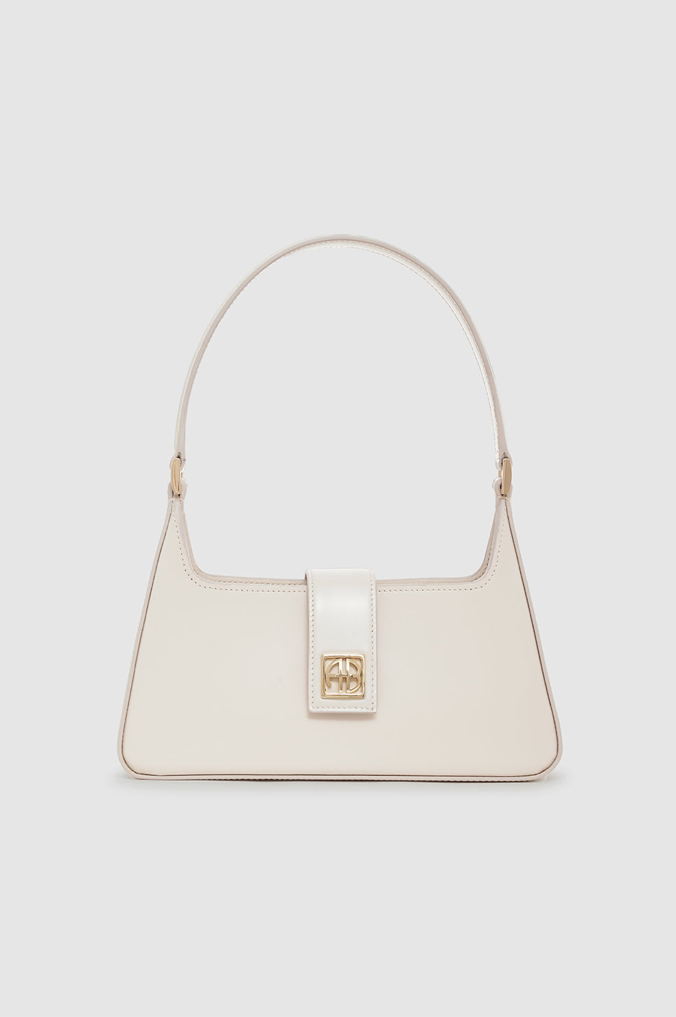 ANINE BING Lou Shoulder Bag - High-Shine Bone - Front View