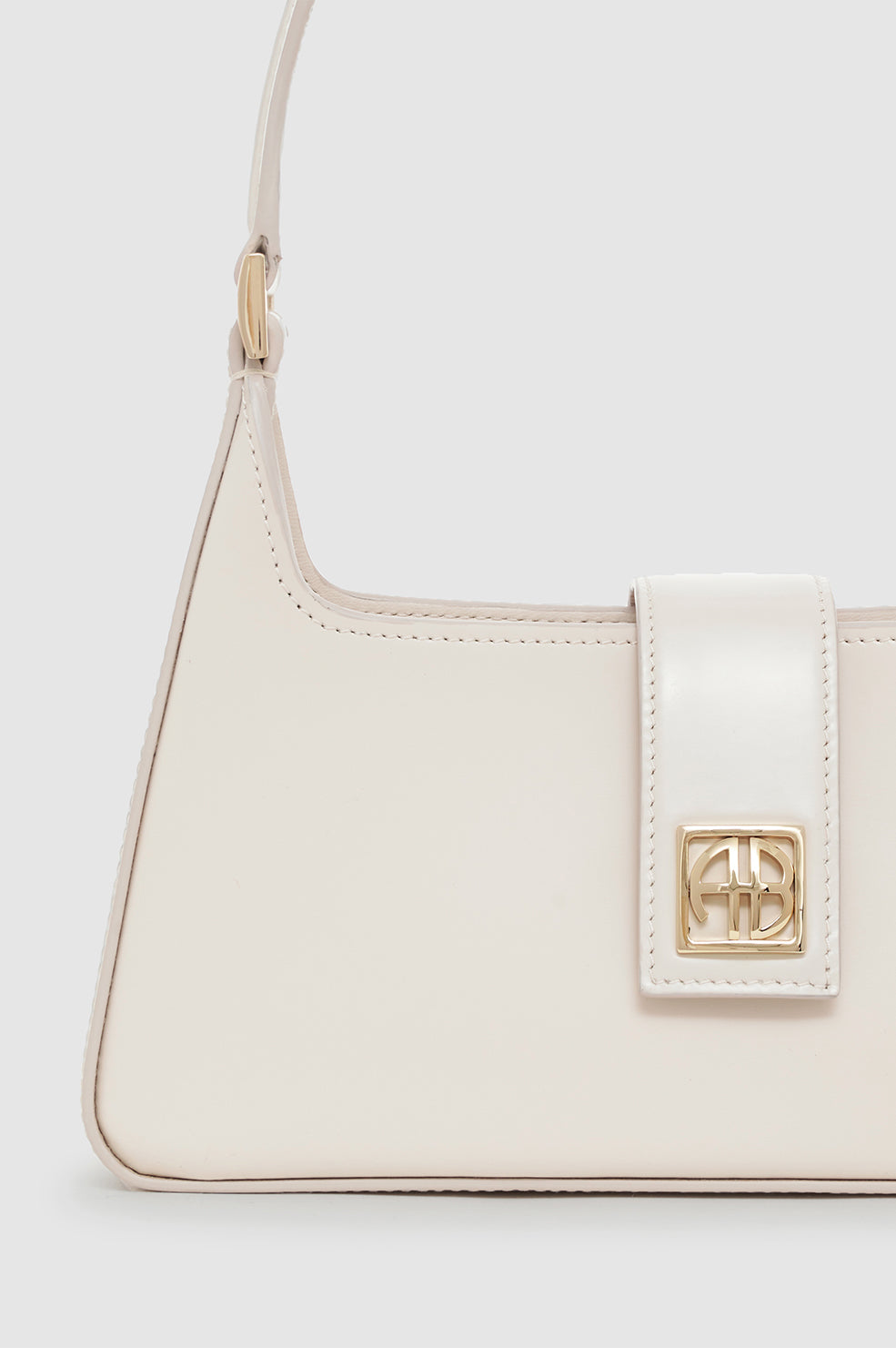 ANINE BING Lou Shoulder Bag - High-Shine Bone - Detail View