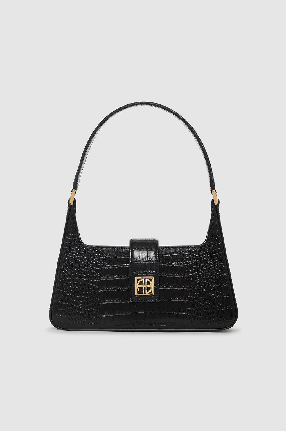 Lou Shoulder Bag - Black Embossed