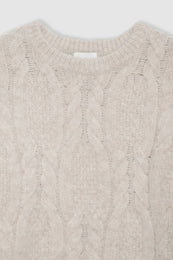 ANINE BING Marisol Sweater - Light Oat - Detail View