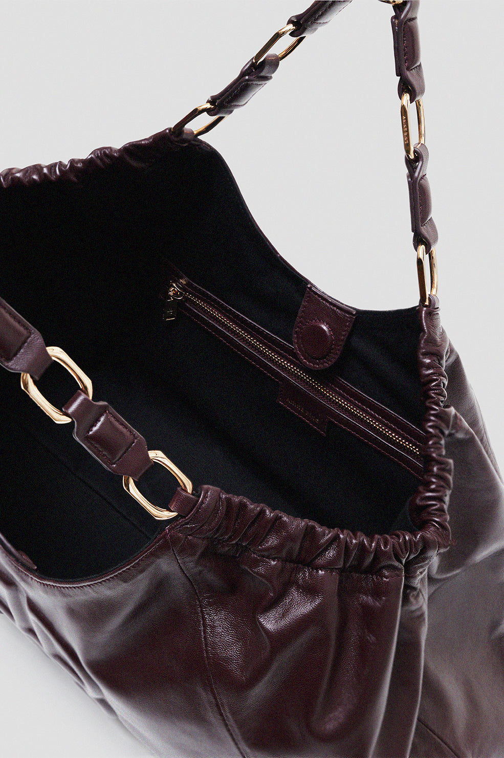 ANINE BING Medium Kate Tote - Bordeaux - Inside View