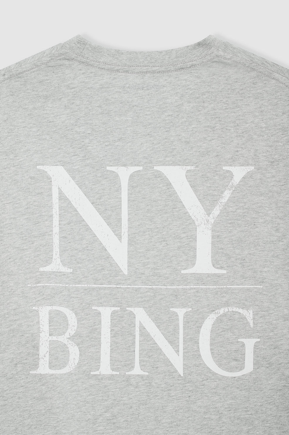 ANINE BING Myers Tee Serif NY - Washed Heather Grey - Detail View