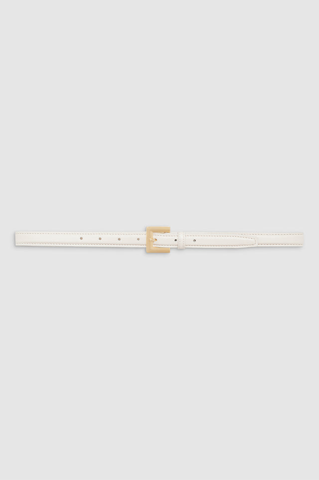 ANINE BING Nicola Belt - Bone With Gold - Front View