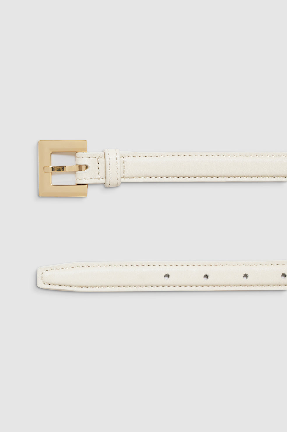 ANINE BING Nicola Belt - Bone With Gold - Detail View