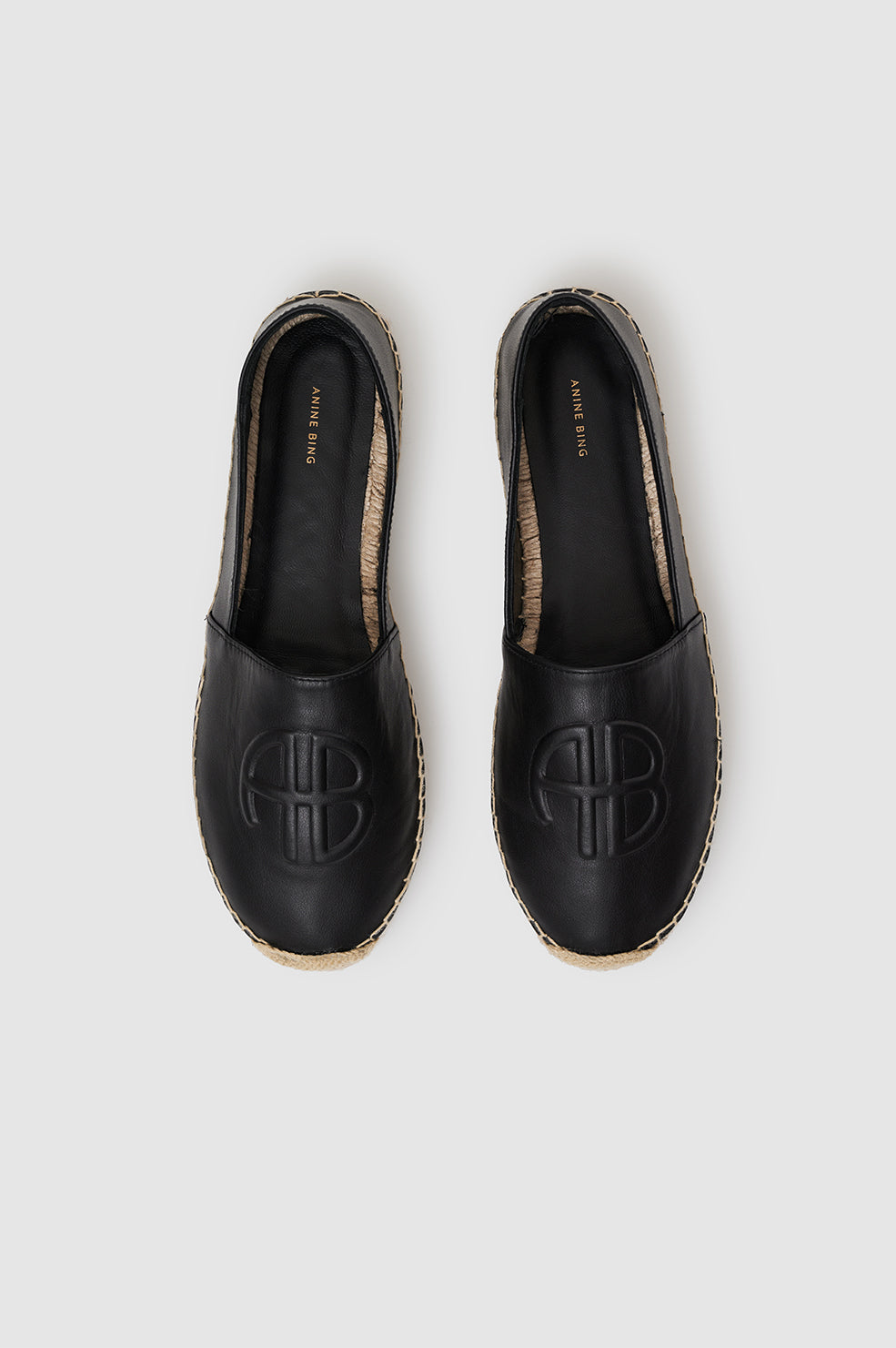 ANINE BING Paloma Espadrilles - Black - Top View