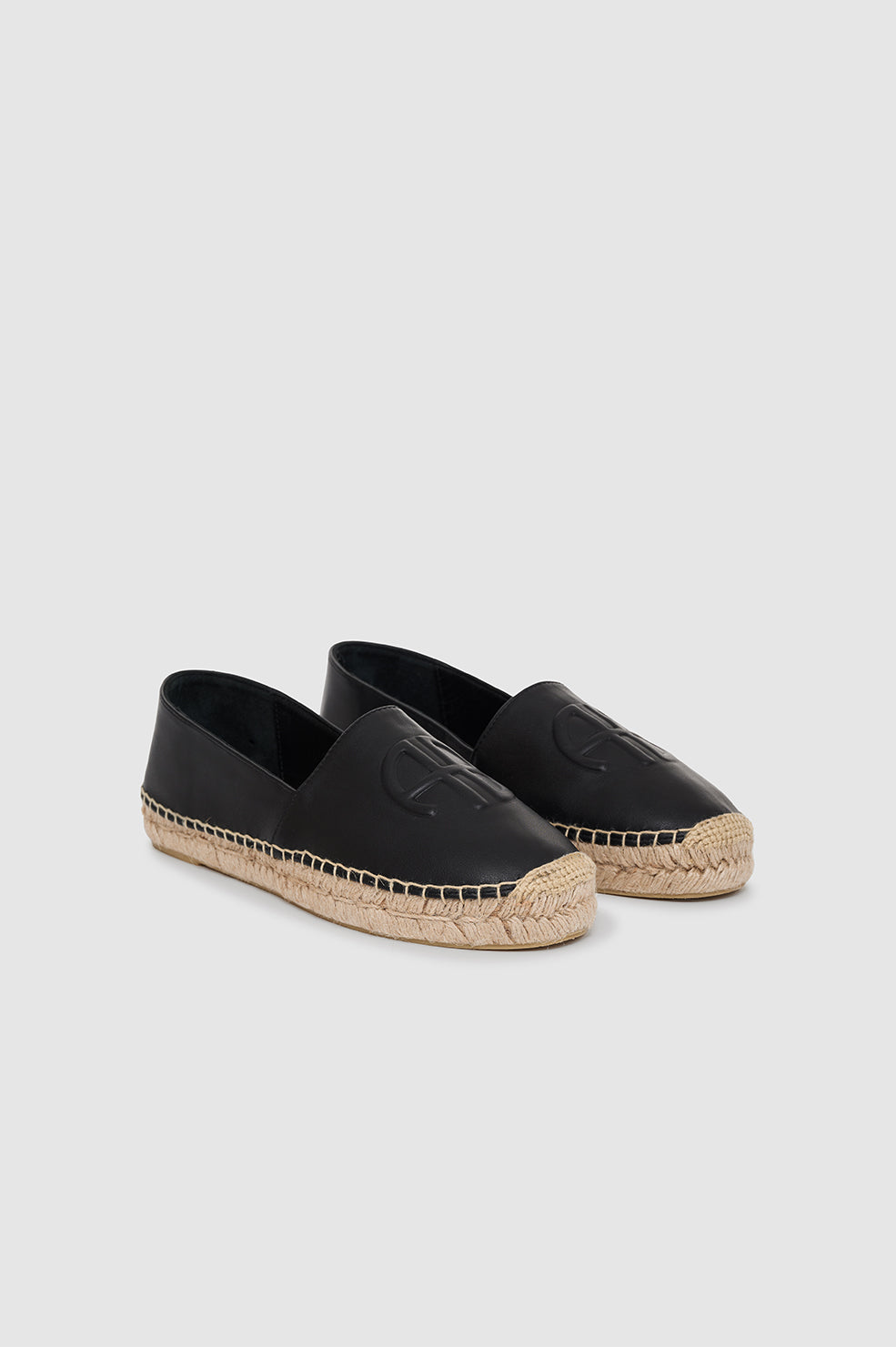 ANINE BING Paloma Espadrilles - Black - Front VIew