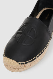 ANINE BING Paloma Espadrilles - Black - Detail VIew