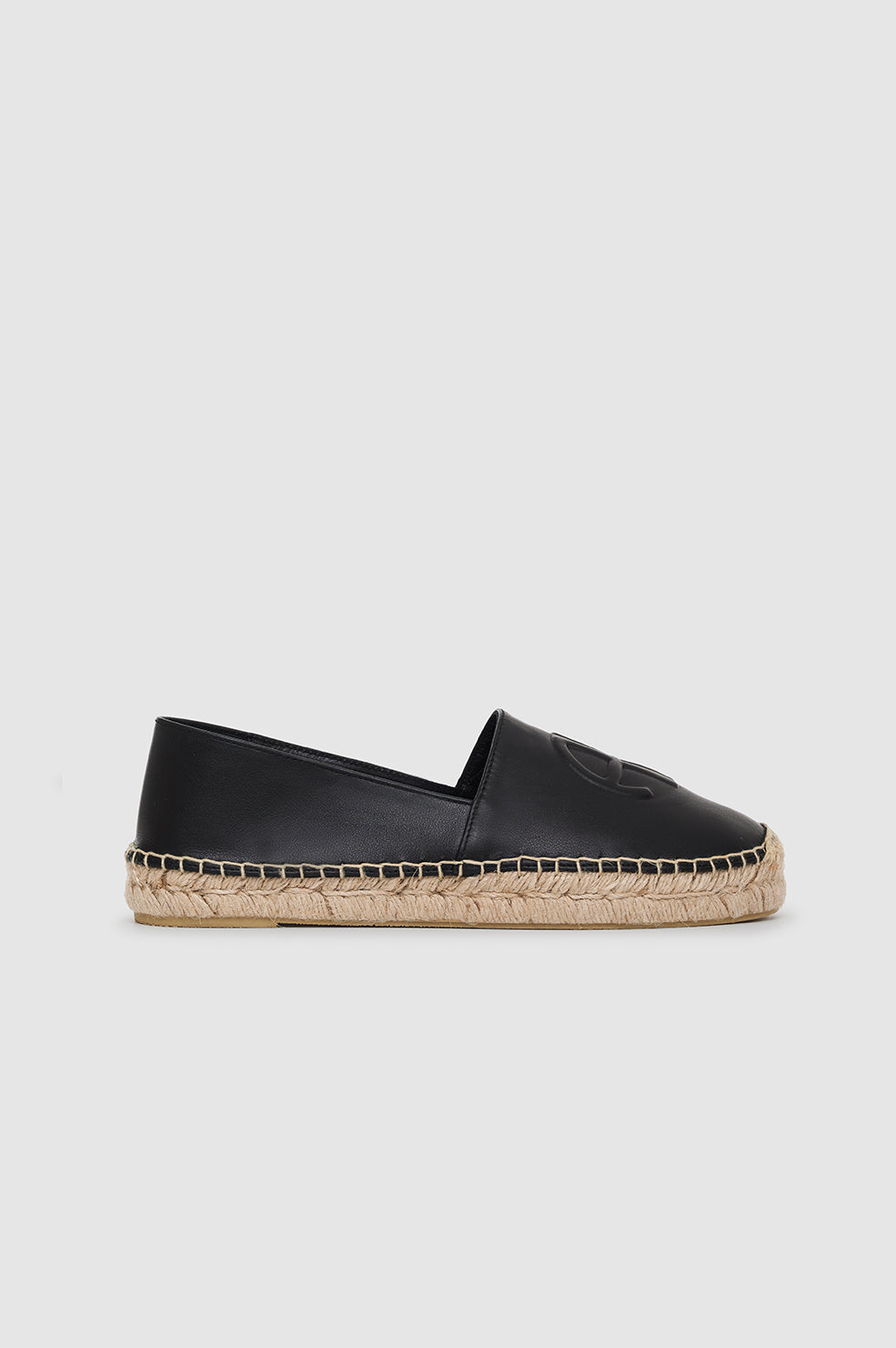 ANINE BING Paloma Espadrilles - Black - Side View