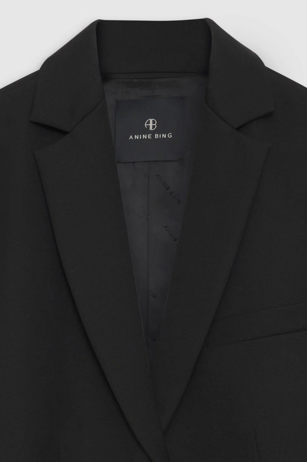 ANINE BING Quinn Blazer - Black - Detail View