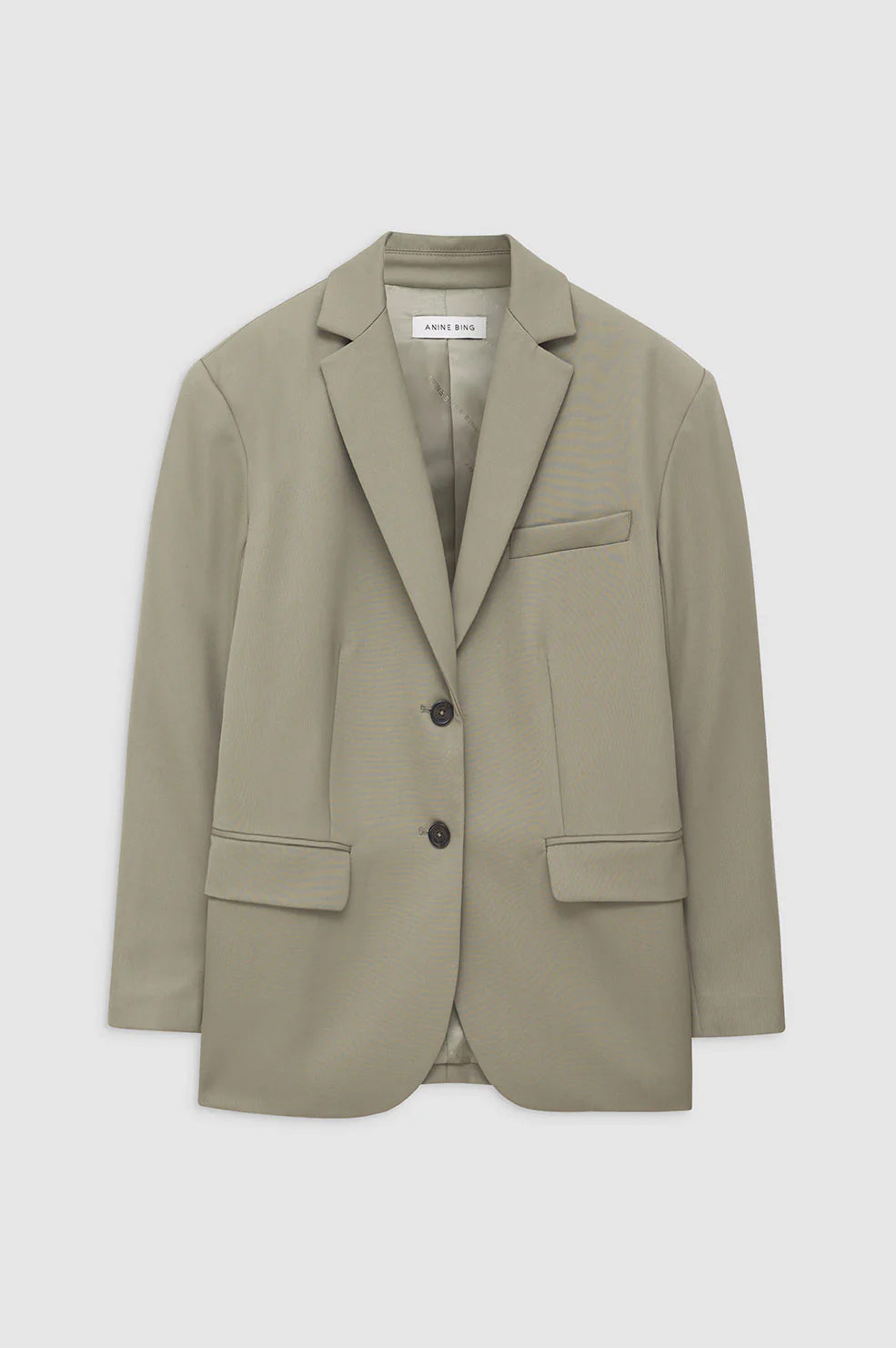 ANINE BING Quinn Blazer - Green Khaki - Front View