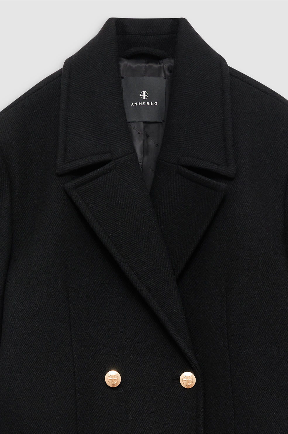 ANINE BING Raleigh Coat - Black - Detail View