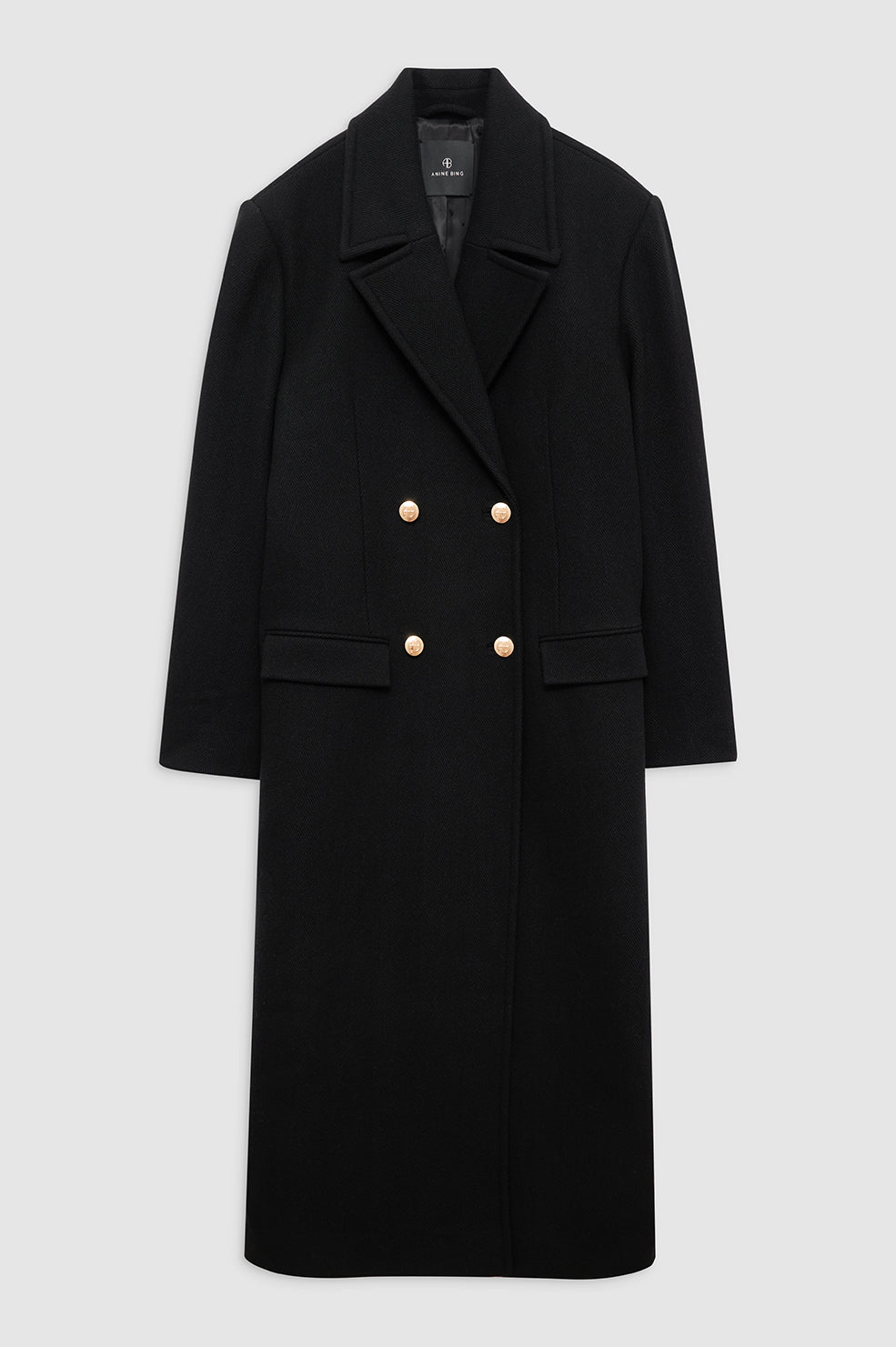 ANINE BING Raleigh Coat - Black - Front View