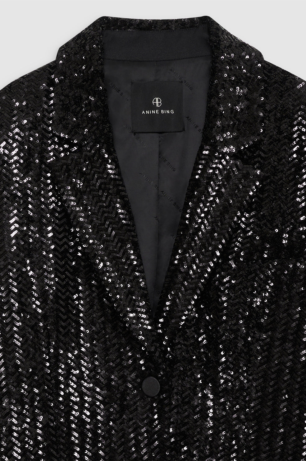 ANINE BING Sara Blazer - Black Sequin - Detail View