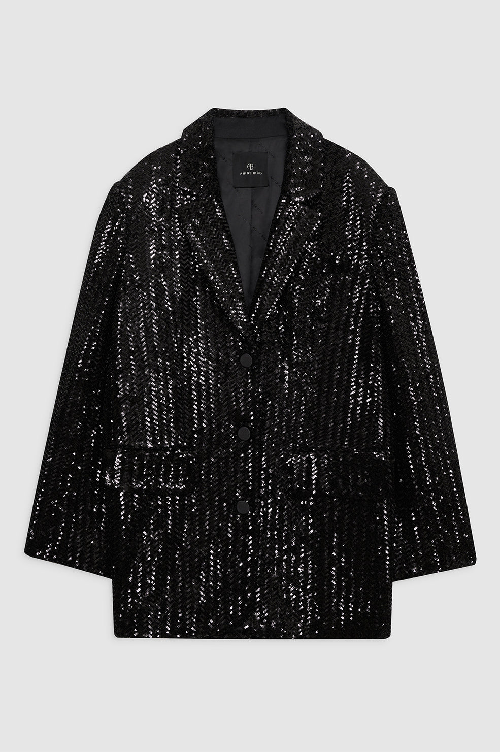 ANINE BING Sara Blazer - Black Sequin - Front View