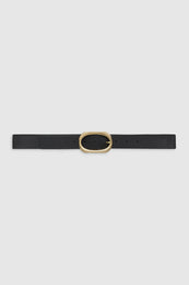 ANINE BING Signature Link Belt - Black - Front View