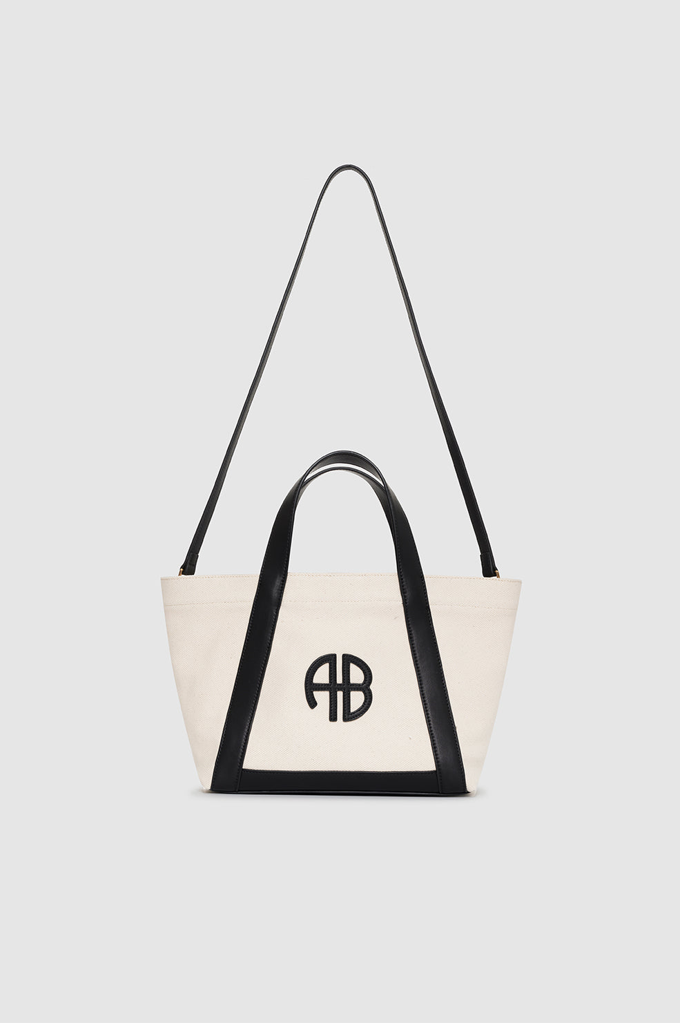 Small Cara Tote - Natural Canvas With Black