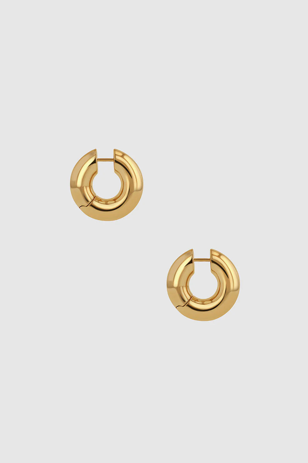 ANINE BING Small Bold Link Hoops - Gold - Front View