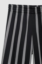 ANINE BING Soto Pant - Black Herringbone Stripe - Detail View