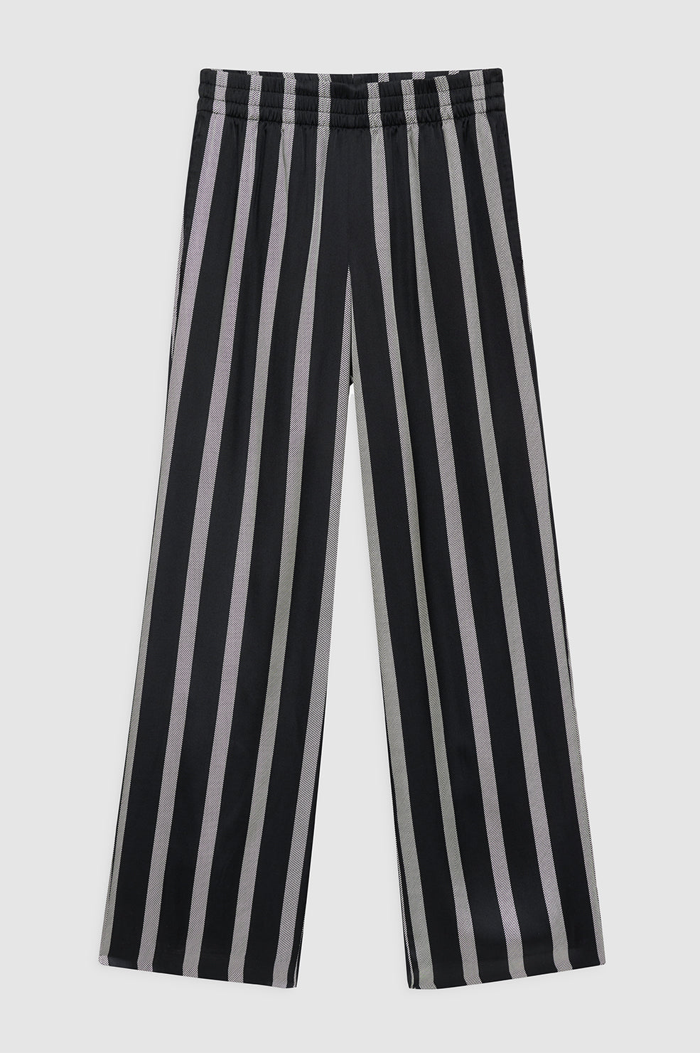 ANINE BING Soto Pant - Black Herringbone Stripe - Front View