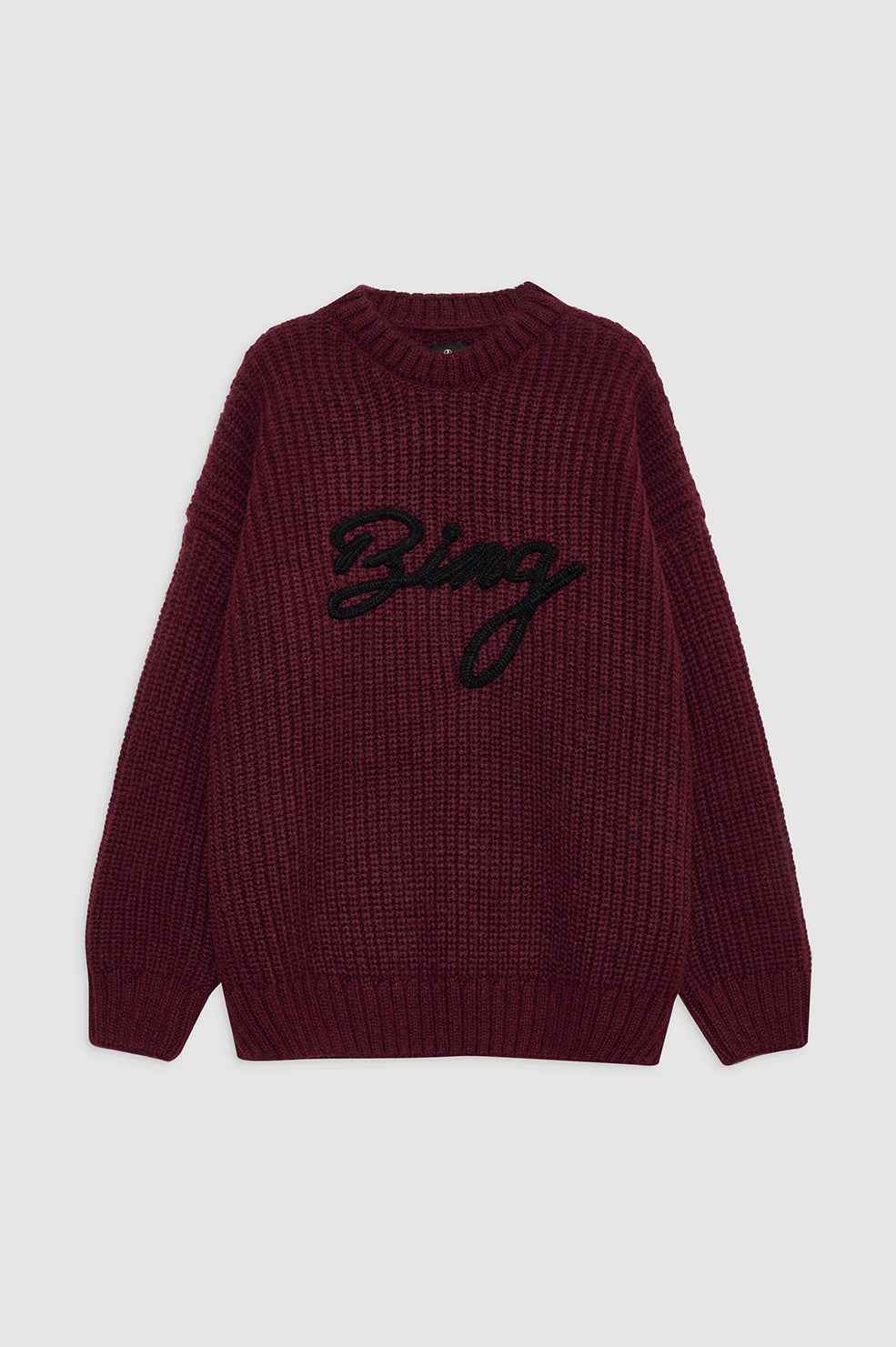 ANINE BING Sydney Crew Sweater Signature - Zinfandel - Front View