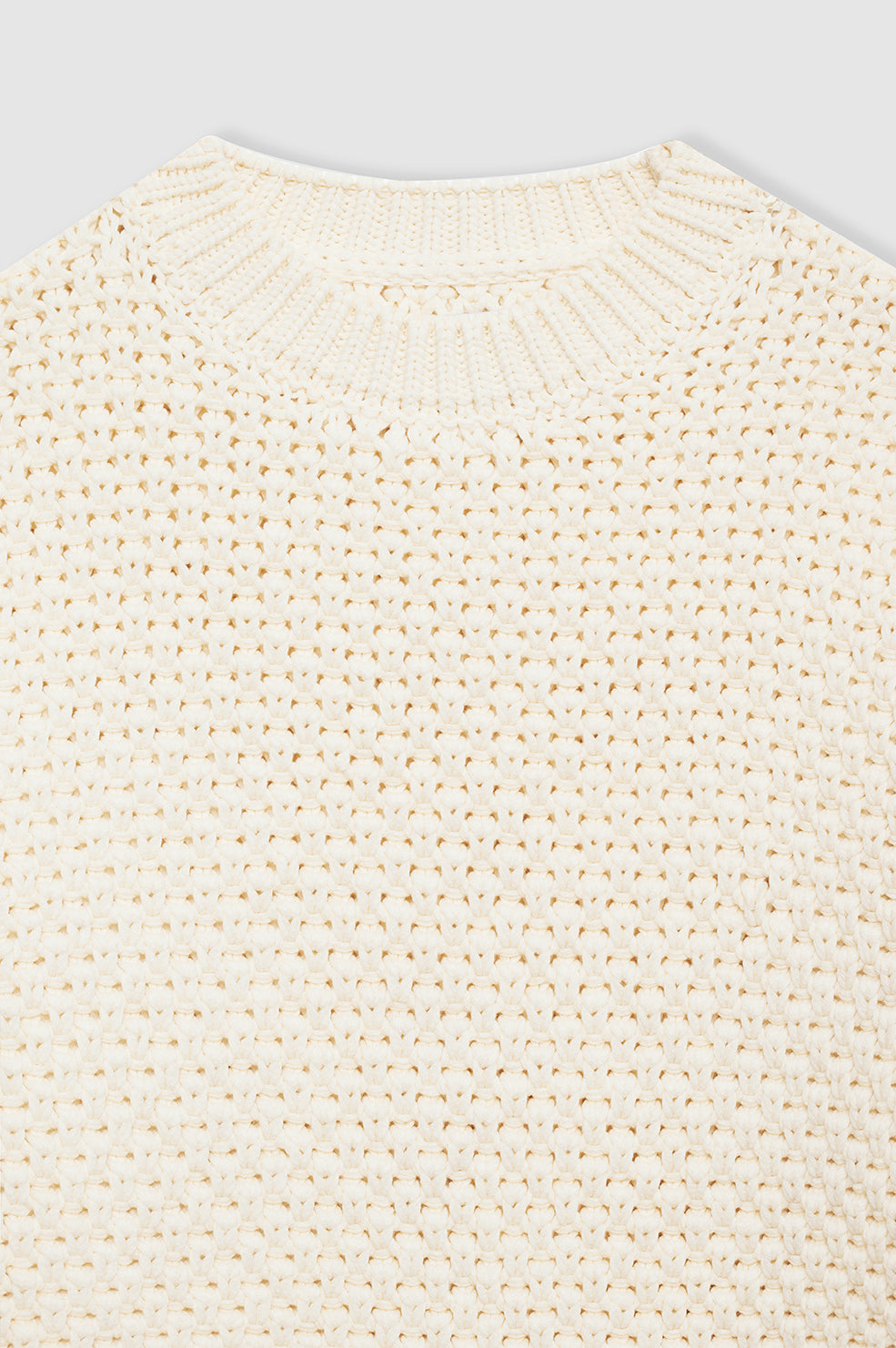 ANINE BING Sydney Crew Sweater - Ivory Crochet - Detail View