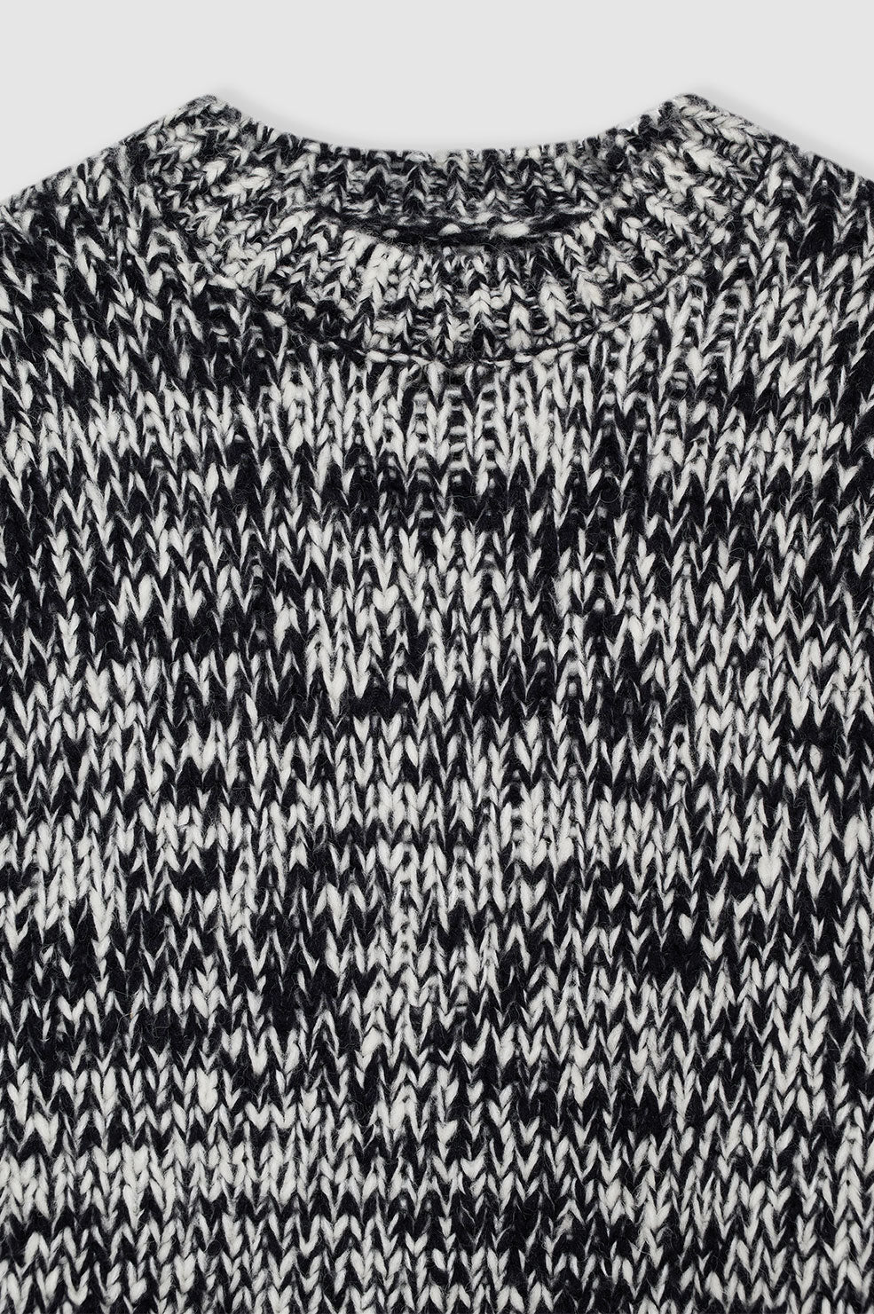 ANINE BING Sydney Crew Sweater - Black And White - Detail View