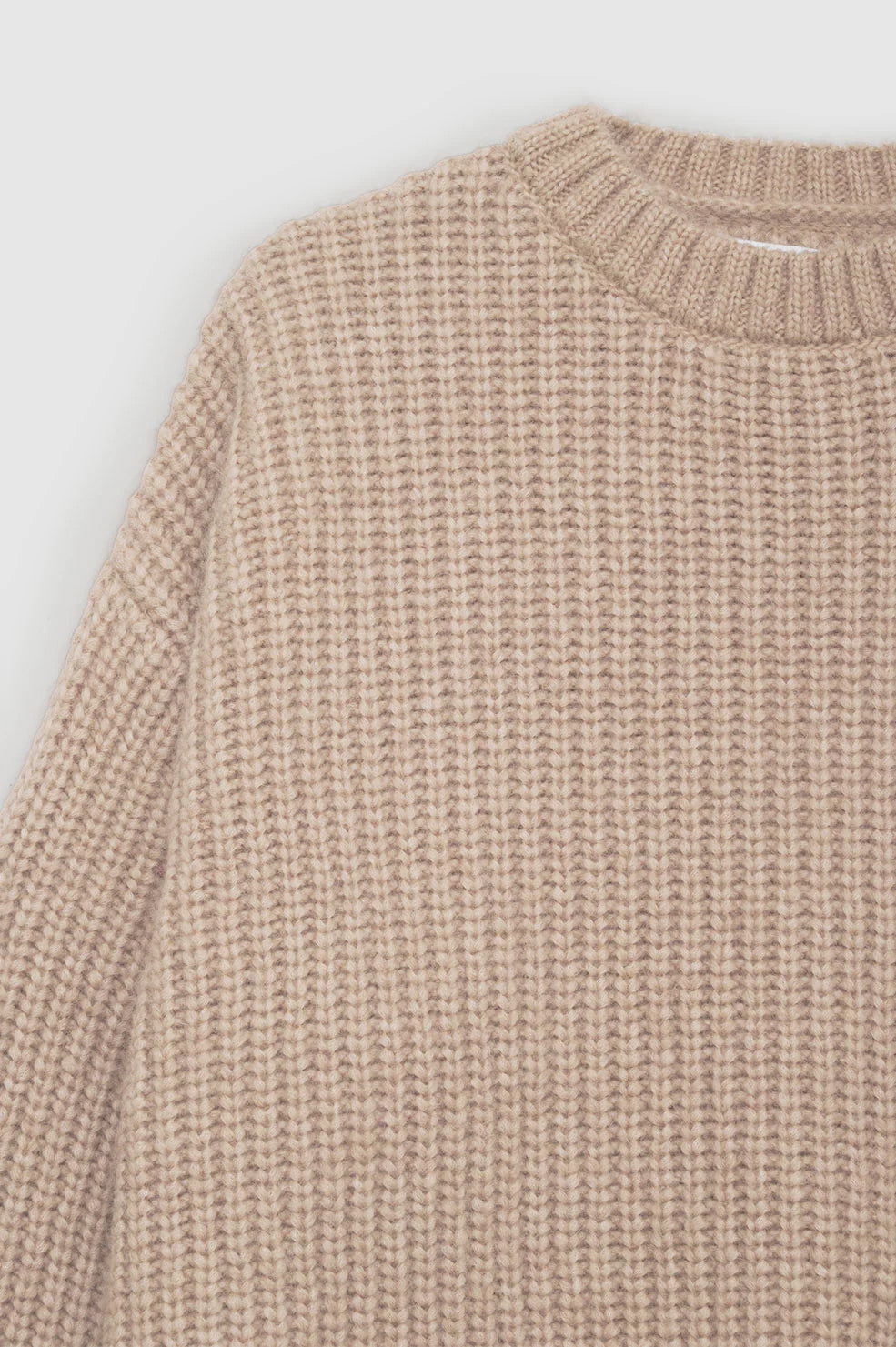 ANINE BING Sydney Crew Sweater - Camel - Detail View