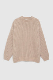 ANINE BING Sydney Crew Sweater - Camel - Front View