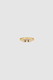 ANINE BING Three Stone Diamond Pinky Ring - 14k Gold - Front View